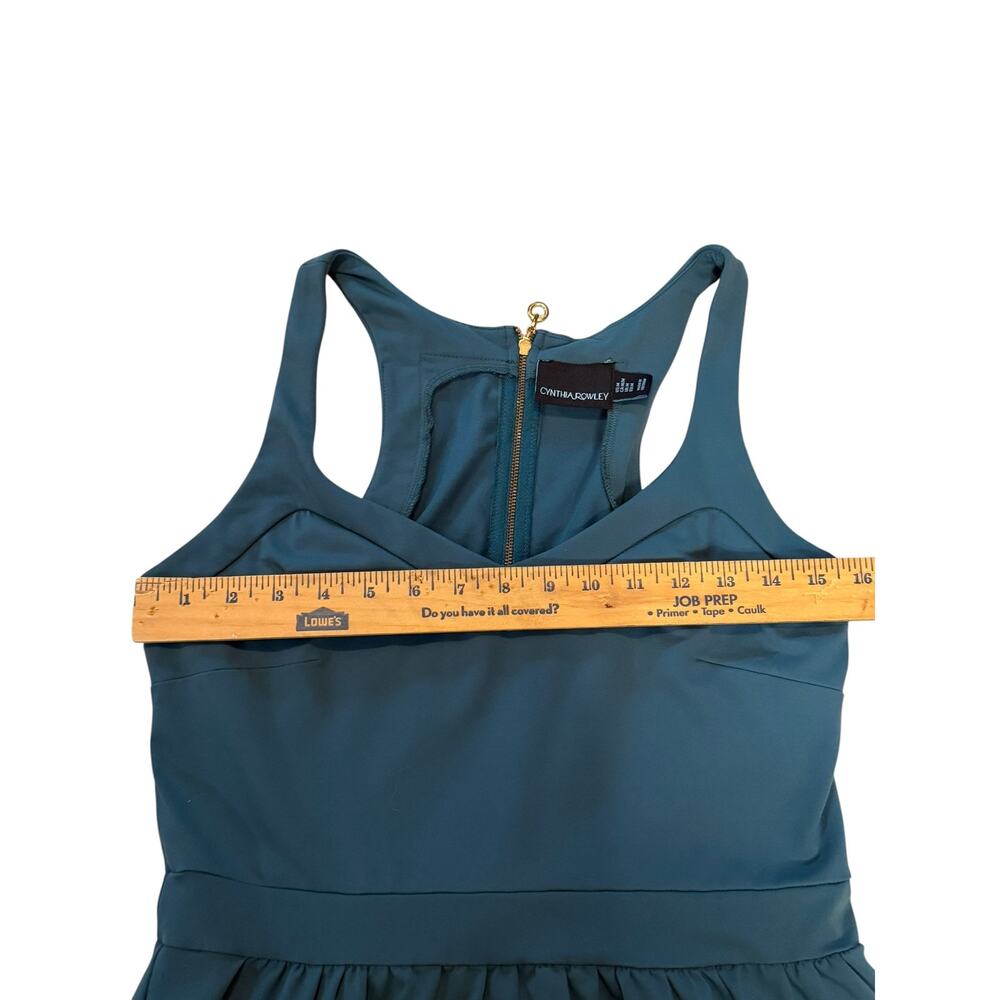 Cynthia Rowley Teal Fit & Flare Dress | Racerback | Sweetheart | Size M - Picture 5 of 6